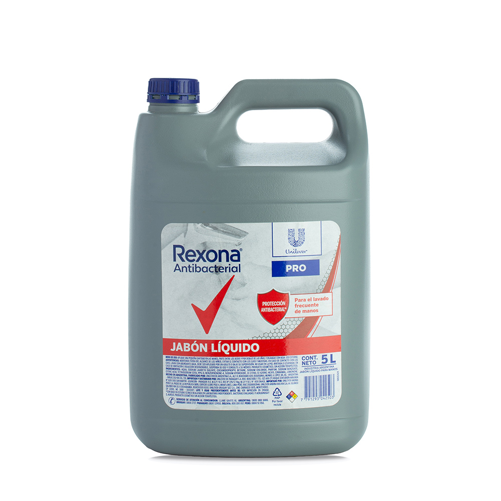 Rexona Jabón Liquido Antibacterial 5 Litros x 4 unidades - Imagen 2