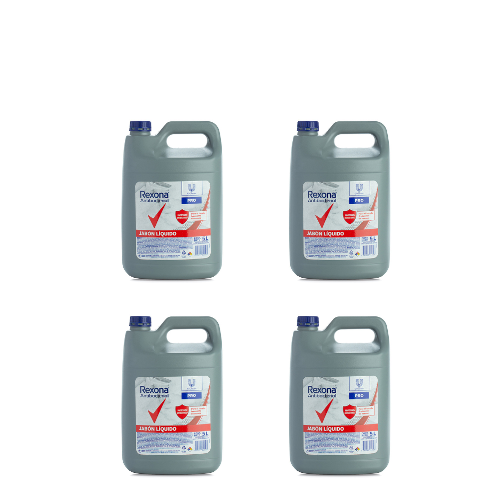 Rexona Jabón Liquido Antibacterial 5 Litros x 4 unidades