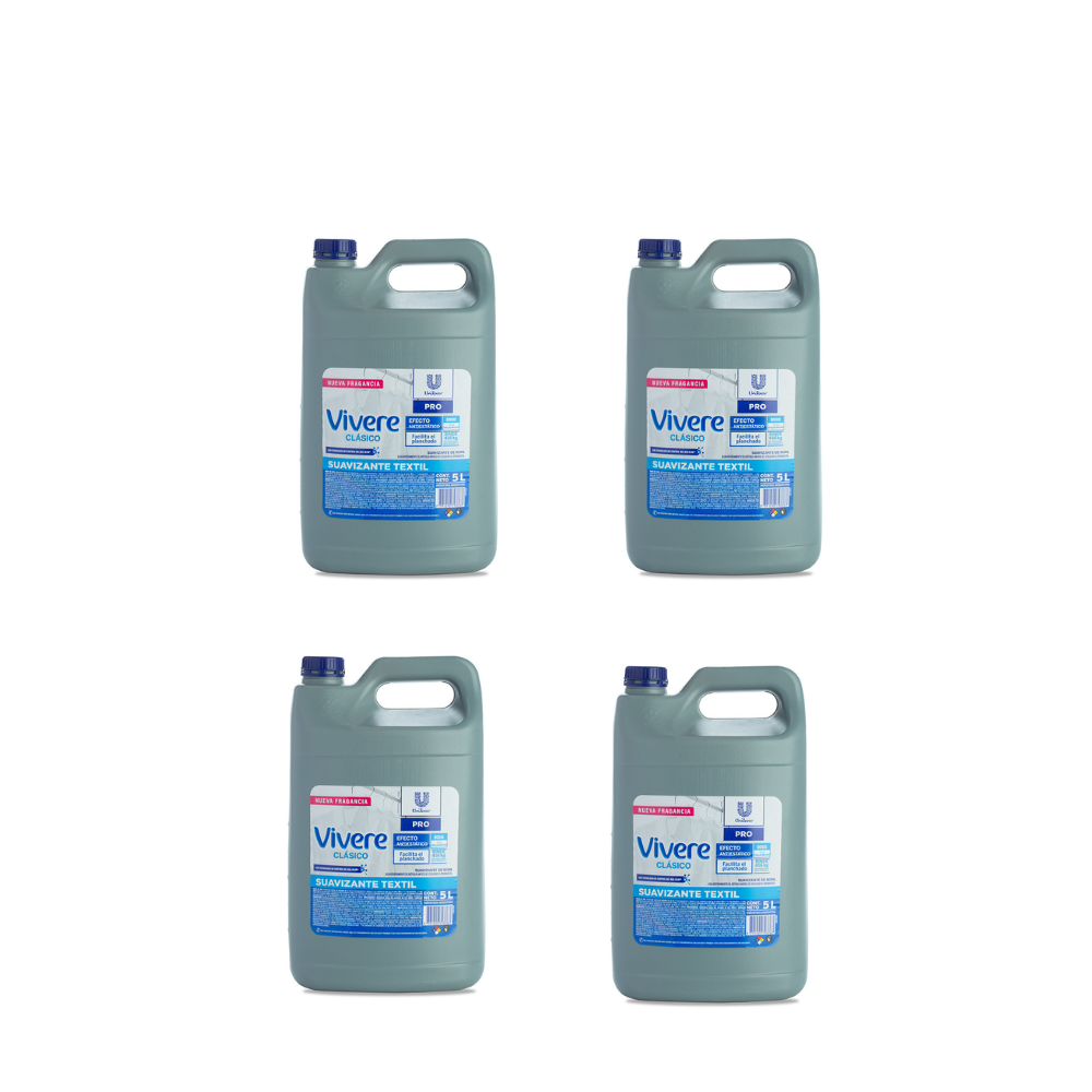 Suavizante Vivere Ropa Textil Antiestático x 4